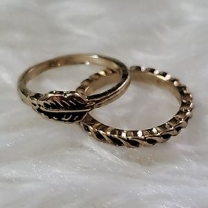 R101 Aldo Set of 2 Goldtone Fingertop Rings